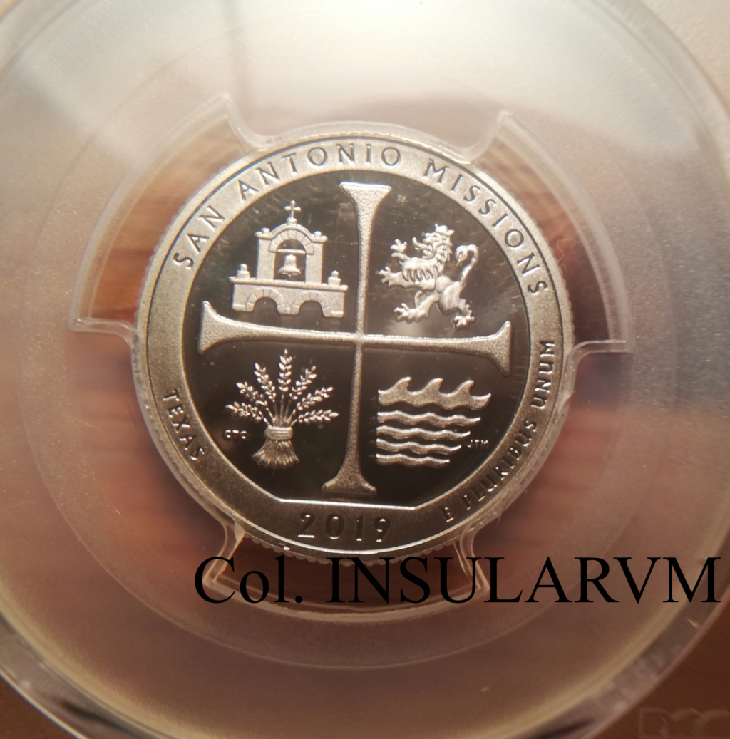 25 Centavos (“Quarter”). EEUU. 2019-S. “San Antonio Missions NP” PR 70 DCAM 25_cen12