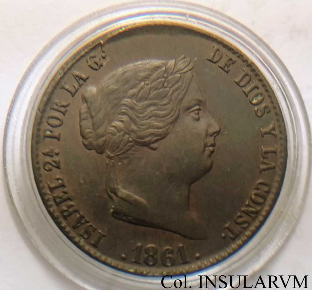 Isabel II, 25 Céntimos de Rea. 1861. Segovia. EBC+/EBC 25_czo12