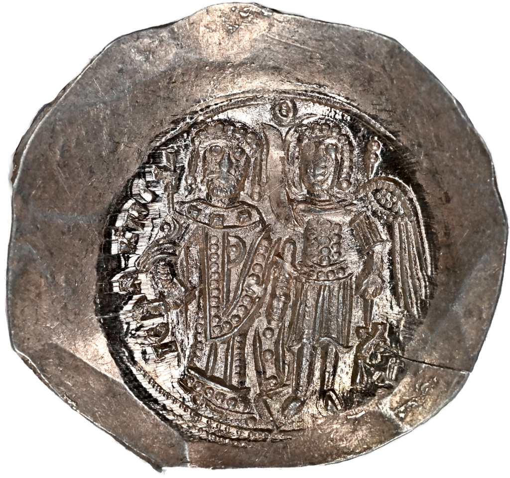 Isaac II “Angelos”, Aspron Trachy. 1185-1195. Constantinopla. I Reinado. Electrón (“EL”). “NGC ANCIENT PHOTO CERTIFICATE CH MS” Aspron12