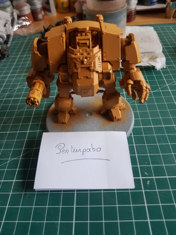[Fini] [Soulhammer - Imperial fist] Dreadnought redemptor(105) + onslaught gatling (30) + heavy flamer (14) + fragstorm Grenade launcher (8) --> 157 points 20200411