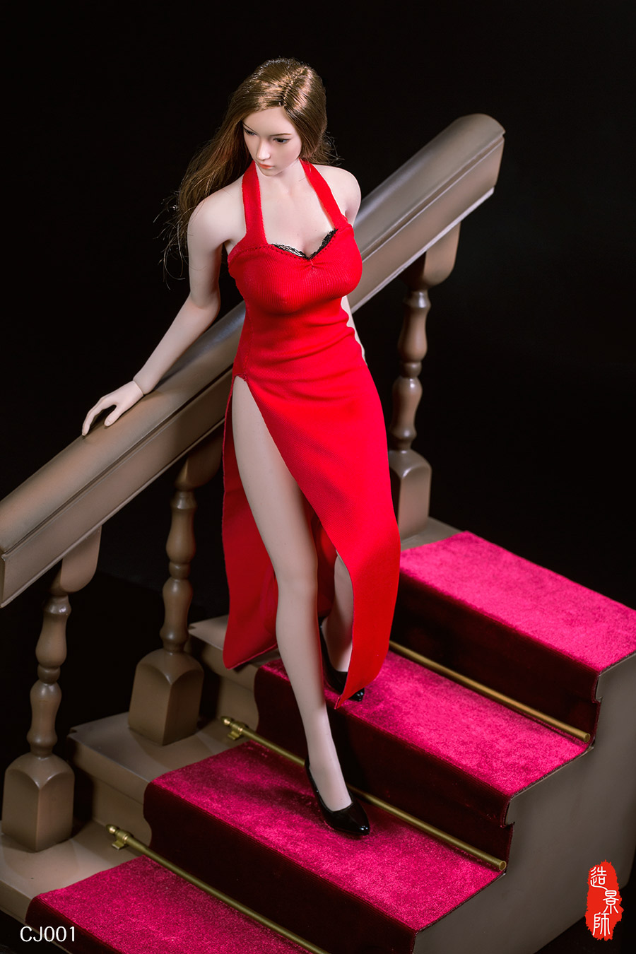 NEW PRODUCT: landscaper new product: 1/6 villa stair with armrest scene model (CJ001#)) - suitable for 12-inch doll model 1076