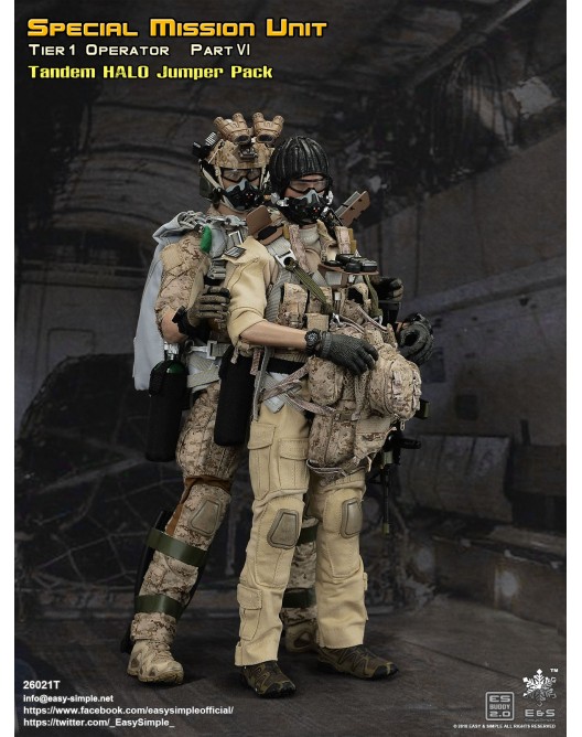 ModernMilitary - NEW PRODUCT: Easy & Simple 26021T 1/6 Scale Tier 1 SMU Part VI Tandem HALO Jumper Pack 26021t12
