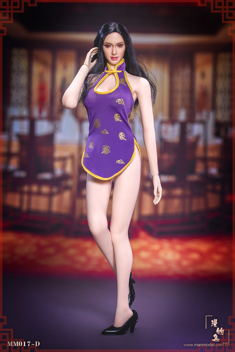 Clothing - NEW PRODUCT: Manchu Collection Manmodel 1/6 MM017 Chinese Restaurant Waitress Super Short Cheongsam Dress Set 5 384