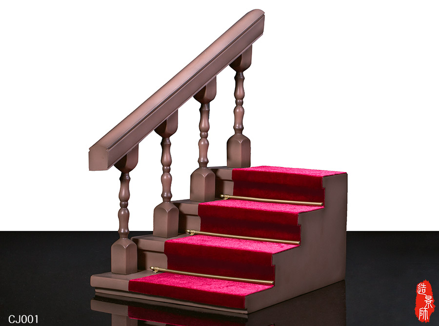 Stairs - NEW PRODUCT: landscaper new product: 1/6 villa stair with armrest scene model (CJ001#)) - suitable for 12-inch doll model 980