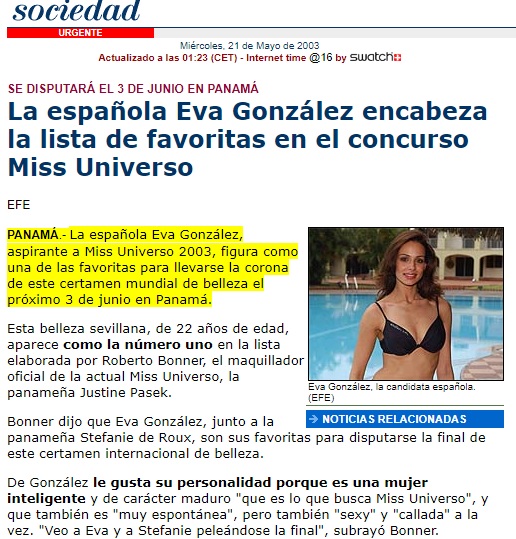 COMENTANDO... Miss España 2003 Evamu10