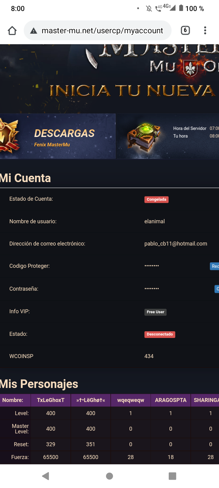 Denunció al server o al adm Screen11