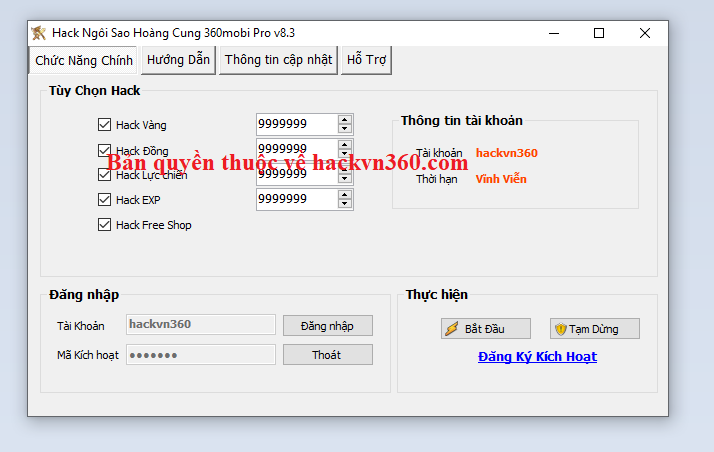 Hack Ngôi Sao Hoàng Cung 360mobi miễn phí Ngoisa11