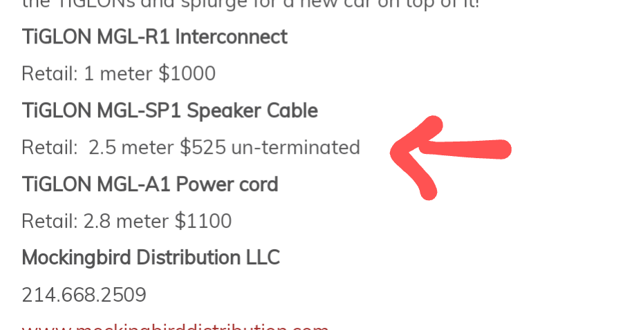 TiGLON MGL-SP1  Speaker Cable(SOLD) )swap of top? Markup10