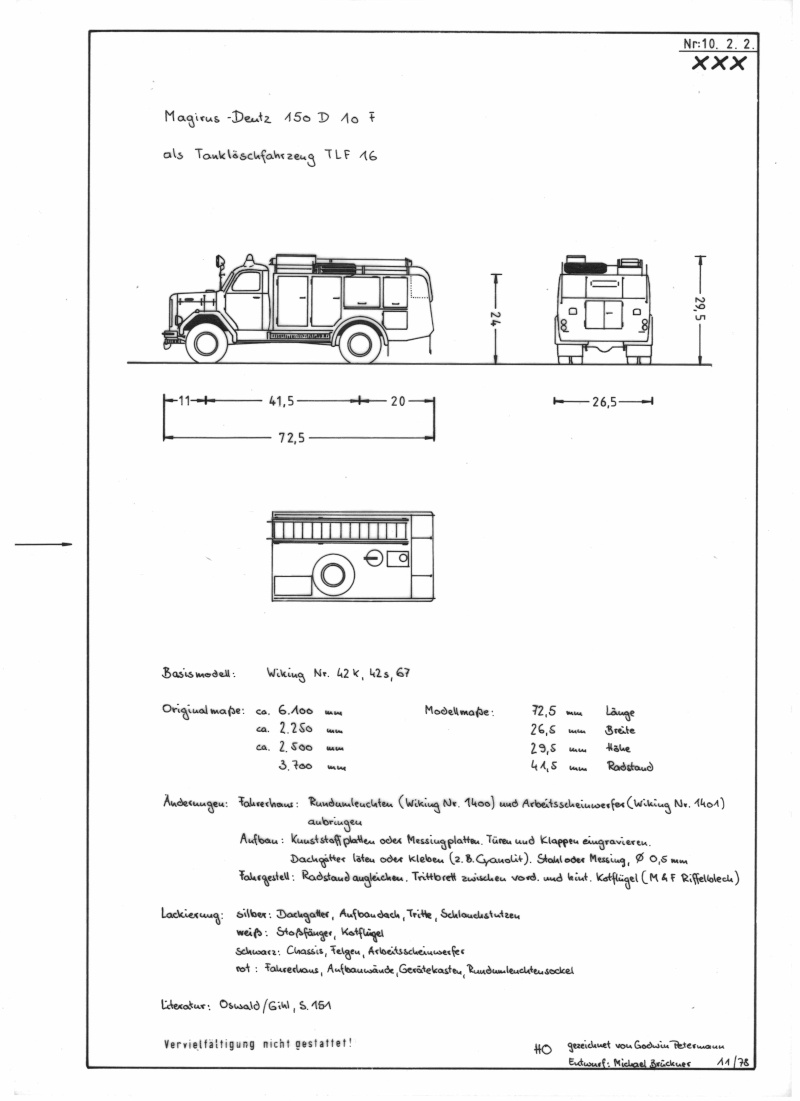 Projet de maquette Magirus Deutz TLF 16 U1002010