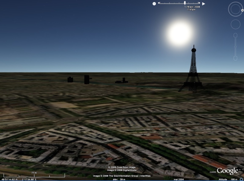 [résolu] J'ai un petit problème avec l'affichage du soleil "en temps réel" dans Google Earth... Paris10