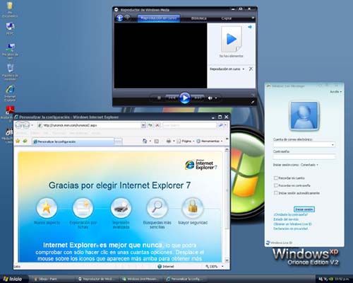 Windows xp SP3 Orionce V.3 SP3 + WMP12 + IE8 + WLM + SATA + WLAN 9l30nj10