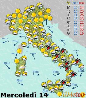14 maggio il meteo Italy113
