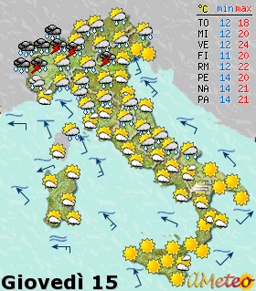 15 maggio, il meteo Italy210