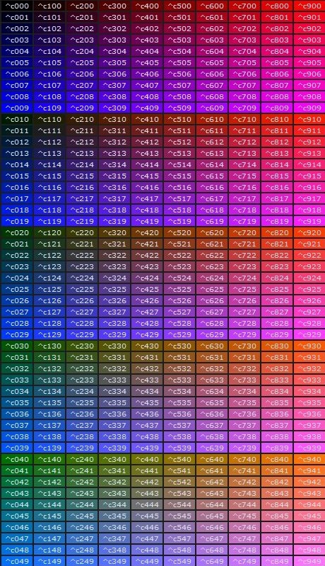 Quake 4 Color Code Chart Color_10