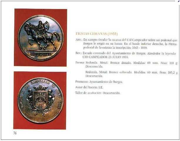 OFERTA LIBRO "MEDALLÍSTICA BURGALESA" Autor : Fernando Sainz Varona Sainz110