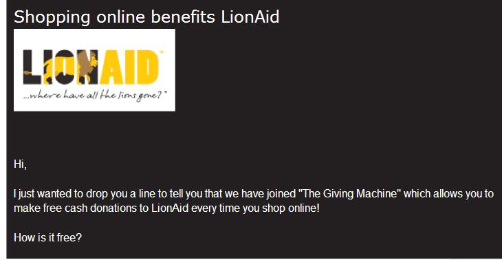 Help raise money for Lionaid Mwsna109