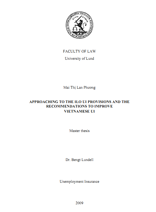 [Master's Thesis] Approaching to the ILO UI provisions and the recommendations... 510