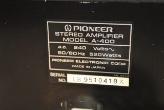 Pioneer A 400 integrated amplifier (used)reposted Dsc_5221