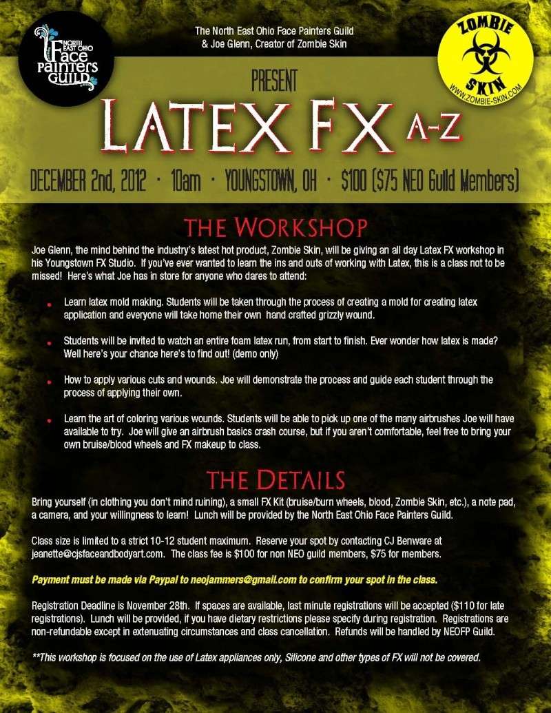 Latex FX Class with Joe Glenn of Zombie Skin December 2nd Zs_cla12