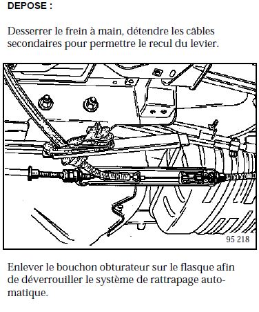 vue éclatée câble de frein à main safrane Repart14