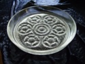Large heavy very textured clear glass platter P5050110