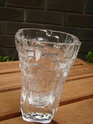 Heavy textured glass vase with sklo-like base P5180114