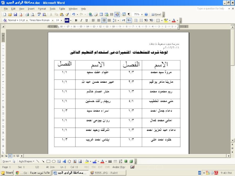 لوحة شرف للمتعلمات  المتميزات فى استخدام التعليم الذاتى 5555610