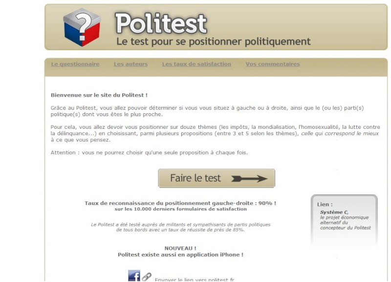 Le Politest: les test pour se positionner politiquement. Polite10