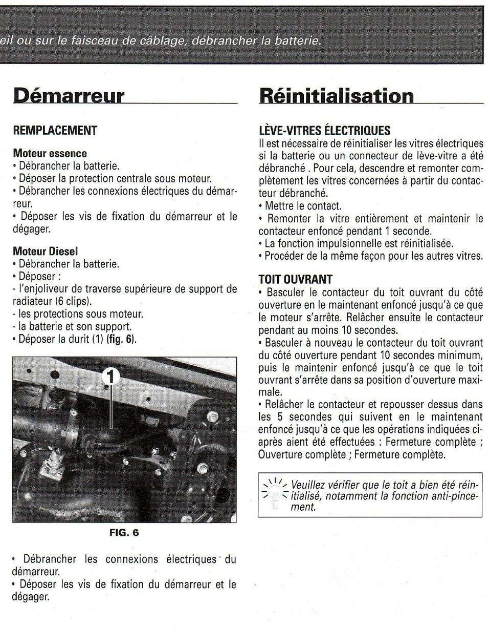 remplacement démarreur 215