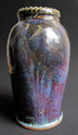 Tall early 20th century (style?) pottery vase, drip glaze, signed Old_dr10