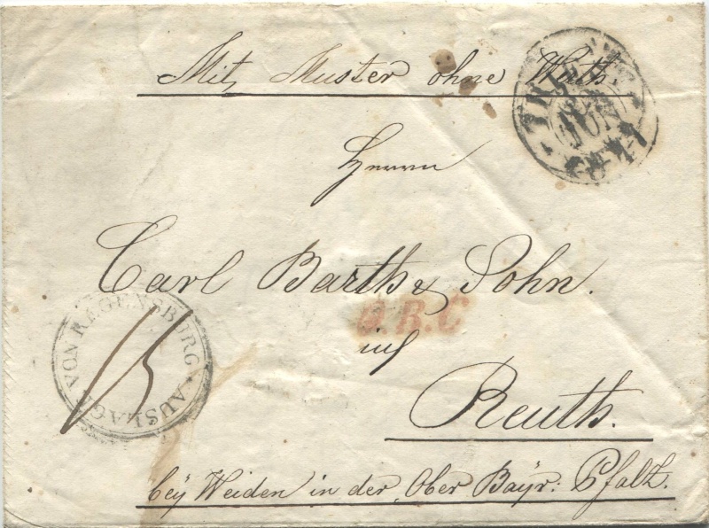 bayern - Der Postvertrag Österreich - Bayern von 1842 Triest10