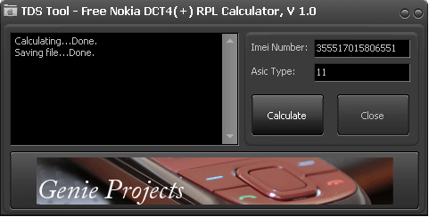 TDS Tool Nokia Dct4+ RPL Calculator Tds20t10