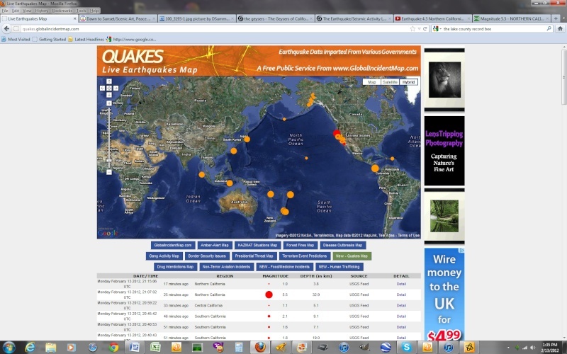 California/West Coast Seismic Activity Info/Logs Untitl71