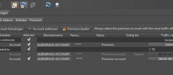 Tutorial: JDownloader Premium Account einstellen Jd111