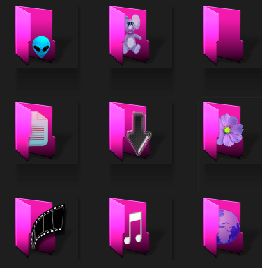 Pink Icons for Rocketdock Unbena10