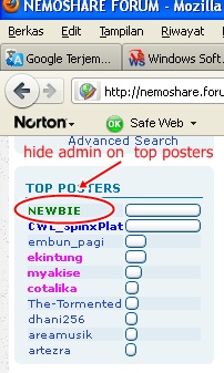 Help me please!! how do Hide admin on Top Posters? Tyui10