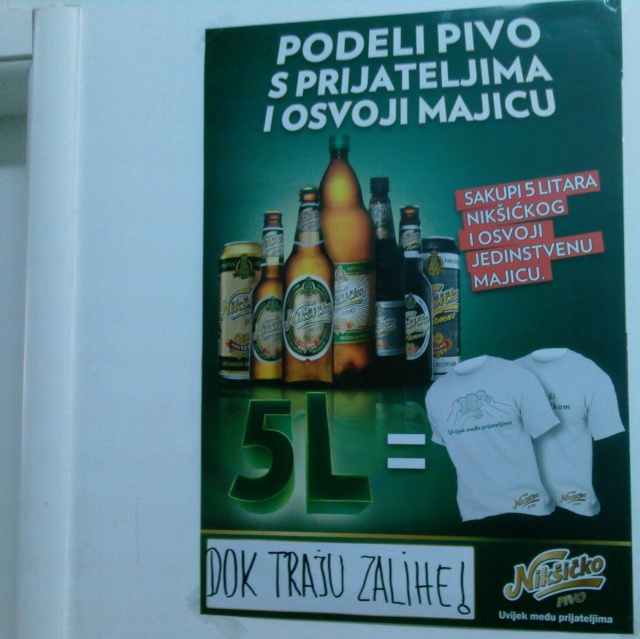 5 Litra Nikšićkog piva =poklon Nikšićko majica  Nikpho10