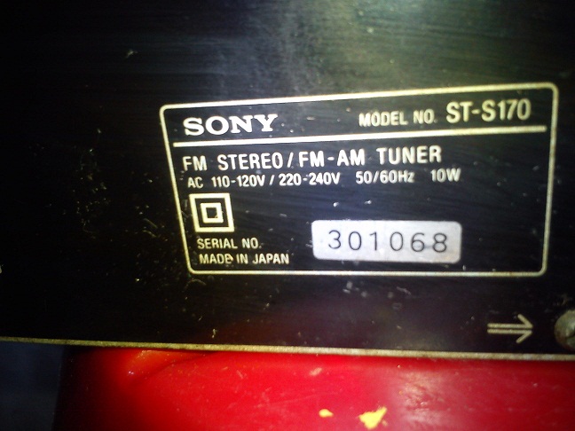 SONY ST-S170 FM/AM Stereo Tuner (Sold) 03410