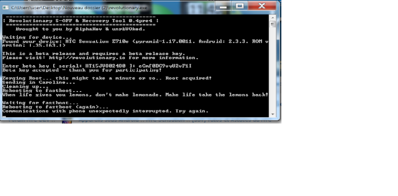 [TUTO] S-OFF, Recovery et Root du HTC Sensation (Déblocage/déverrouillage) - Page 18 Erreur11