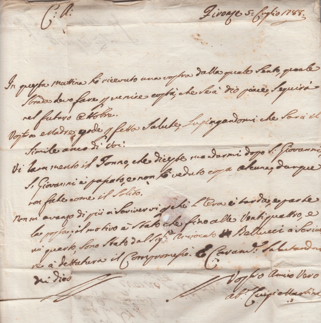 pli de Livourne du 5 juillet 1788  1788-011