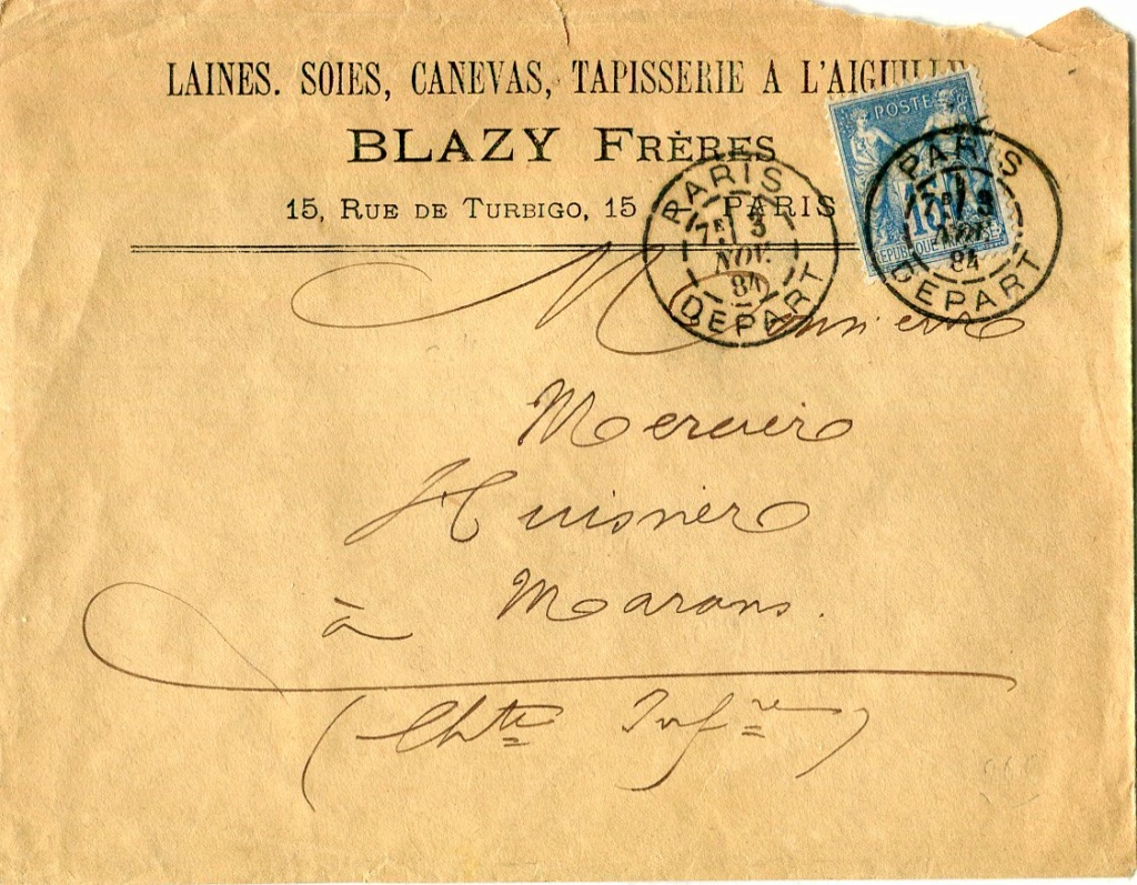 Daguin Paris départ du 3 novembre 1884 Img29510