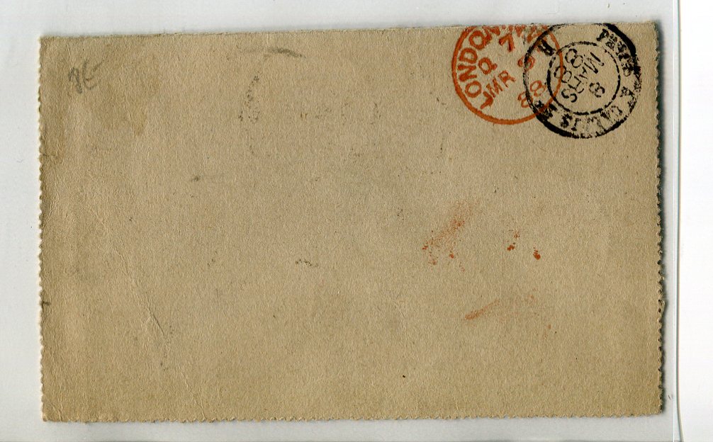 Carte-lettre pour Londres le 8 mars 1888 Img31010