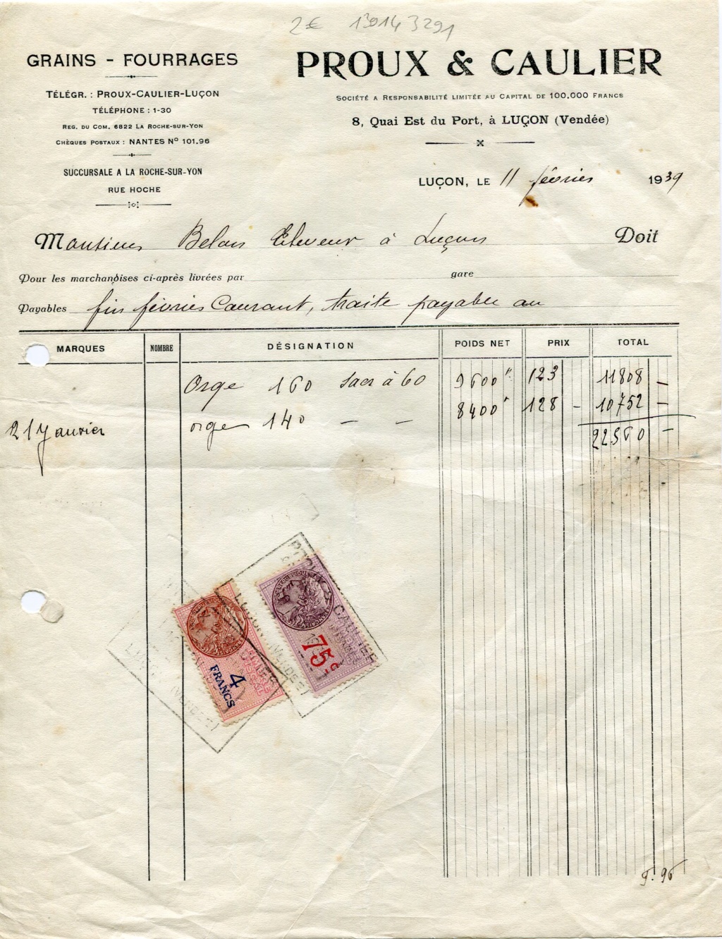 utilisation de timbres fiscaux sur facture