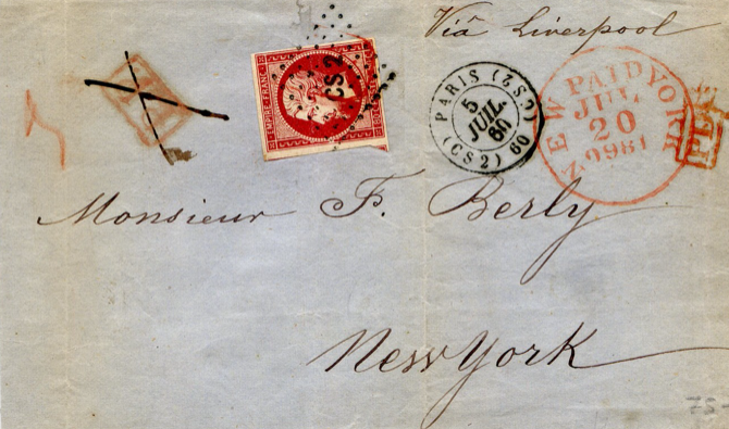 Lettre pour New York 5 juillet 1860 Lettre10