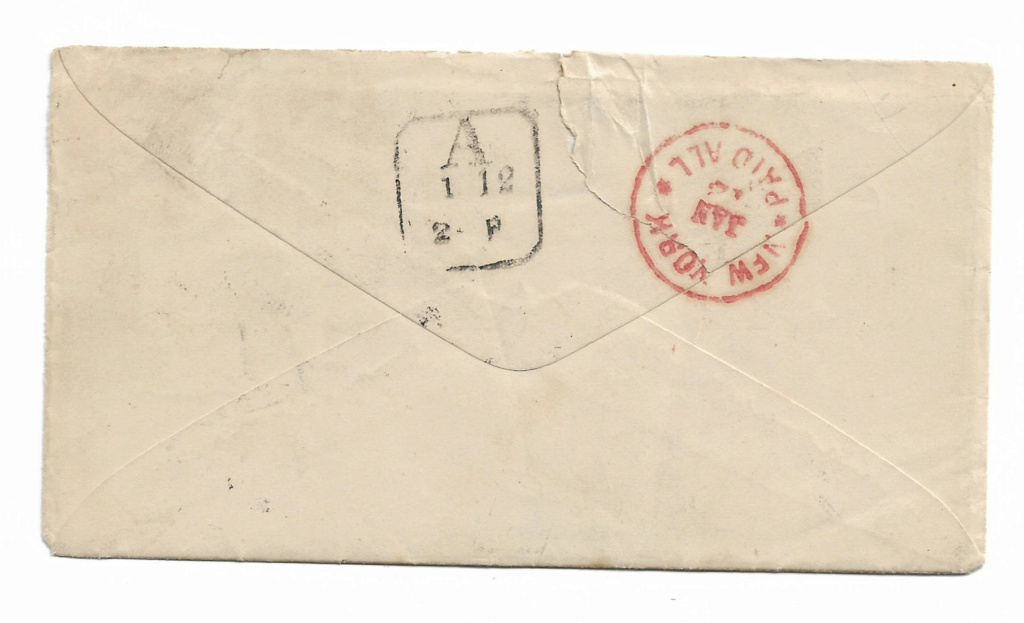 lettre pour New York 1874 - marques postale US Lettre13