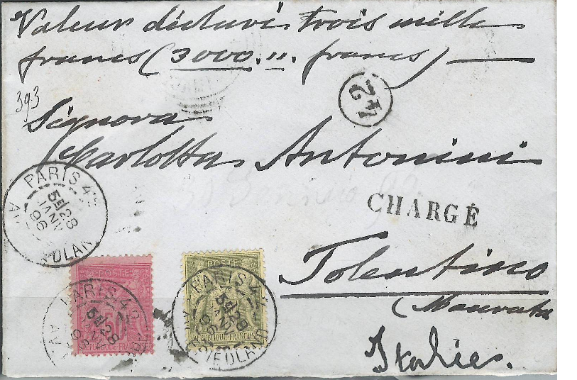 tarif lettre chargée du 28 janvier 1896 Recto10