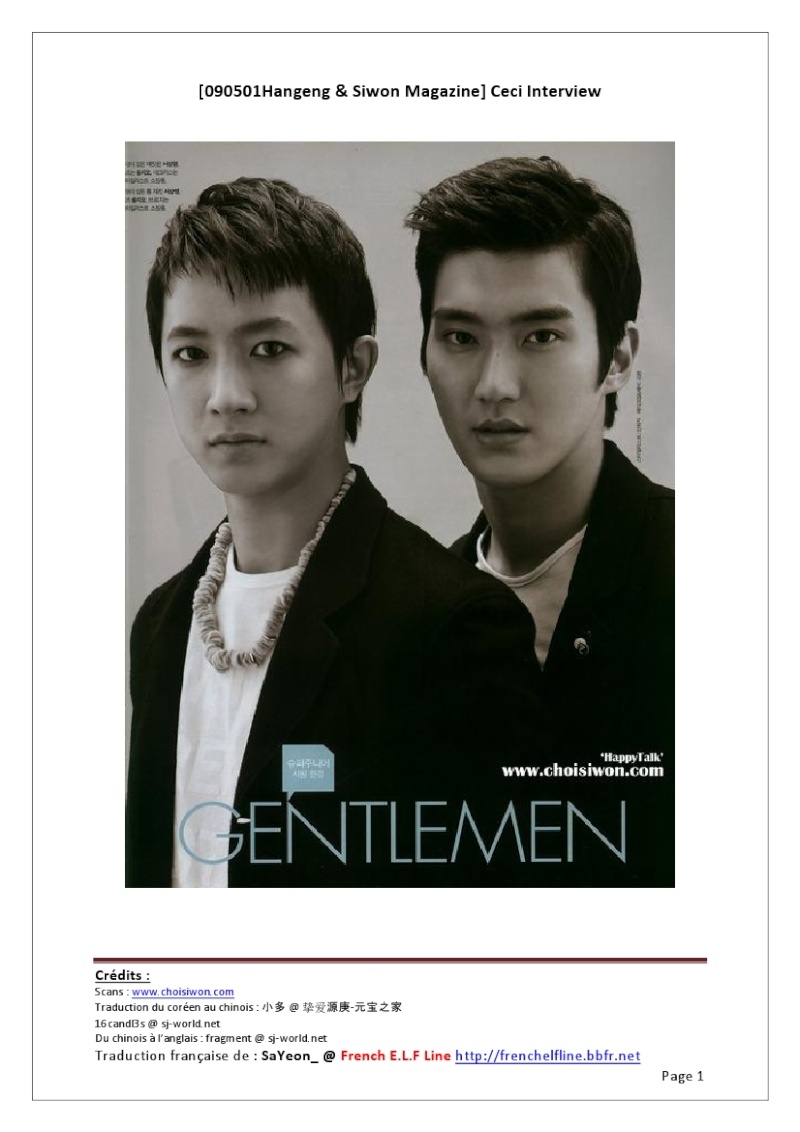 [INTERVIEW] Hangeng et Siwon pour Ceci (01/05/09) 09050110