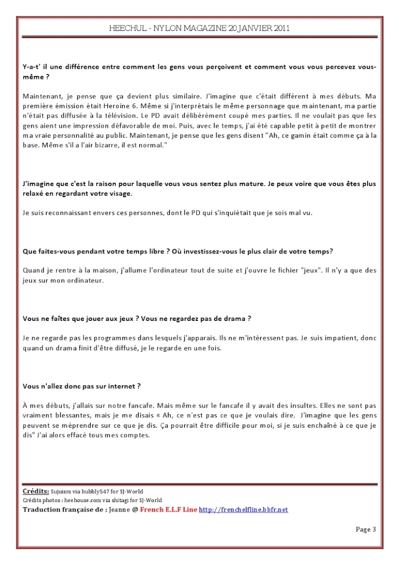 [INTERVIEW] Heechul pour le magazine Nylon (20/01/11) Nylon310