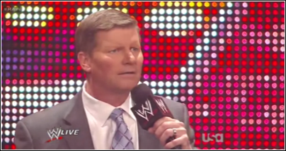 John Laurinaitis (entrance Brock Lesnar) WWE Raw 4/23/12 Raw31
