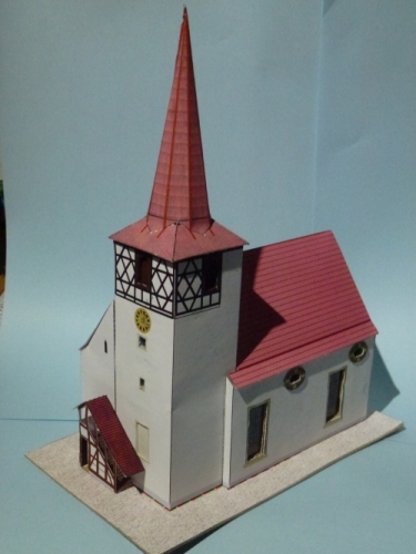 Kartonmodelle (Gebäude) für Modelleisenbahn  Kirche10